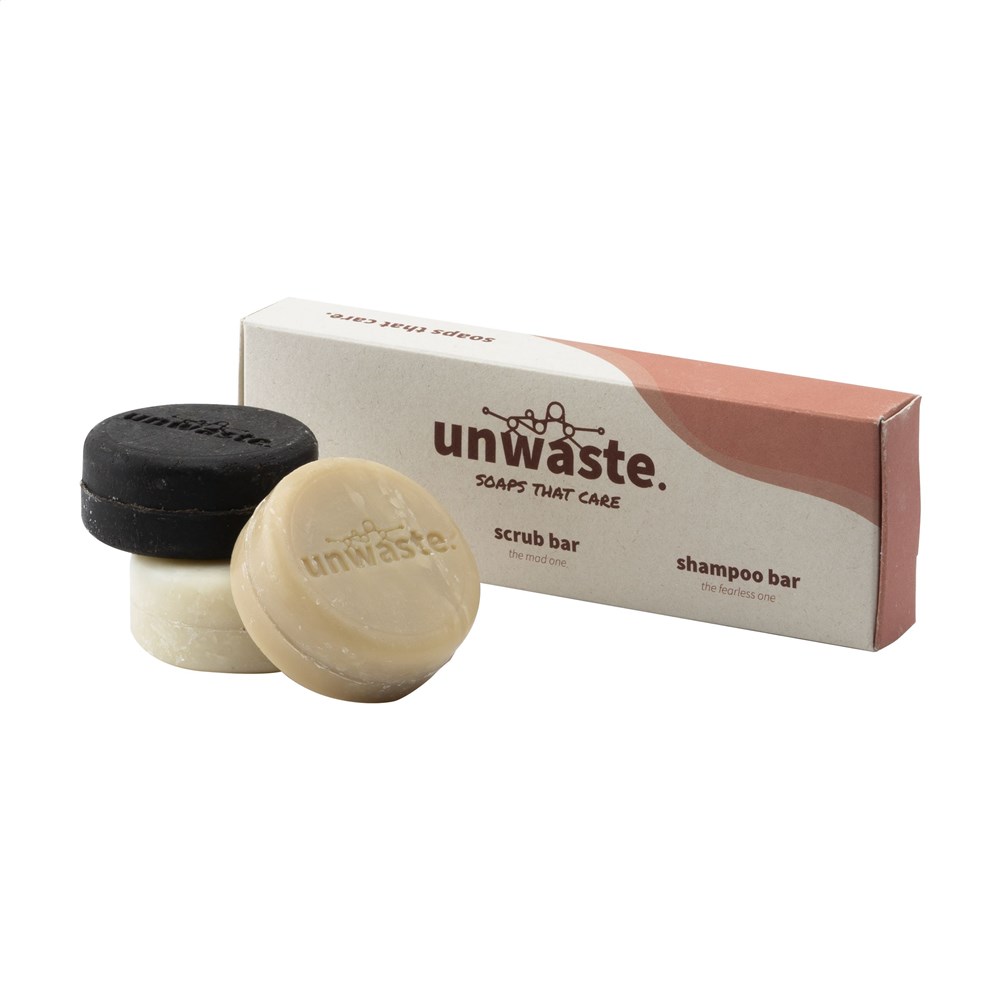 Unwaste Soap Set zeep, scrub en shampoo