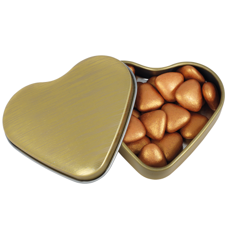 Hart blik standaard gevuld vruchtenhartjes