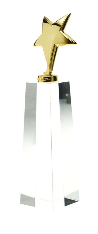 Gouden ster award met kristallen voetstuk | Ster 3