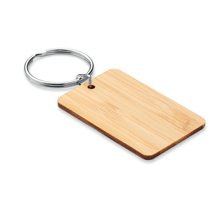 ANGLEBOO - Bamboe rechthoek sleutelhanger