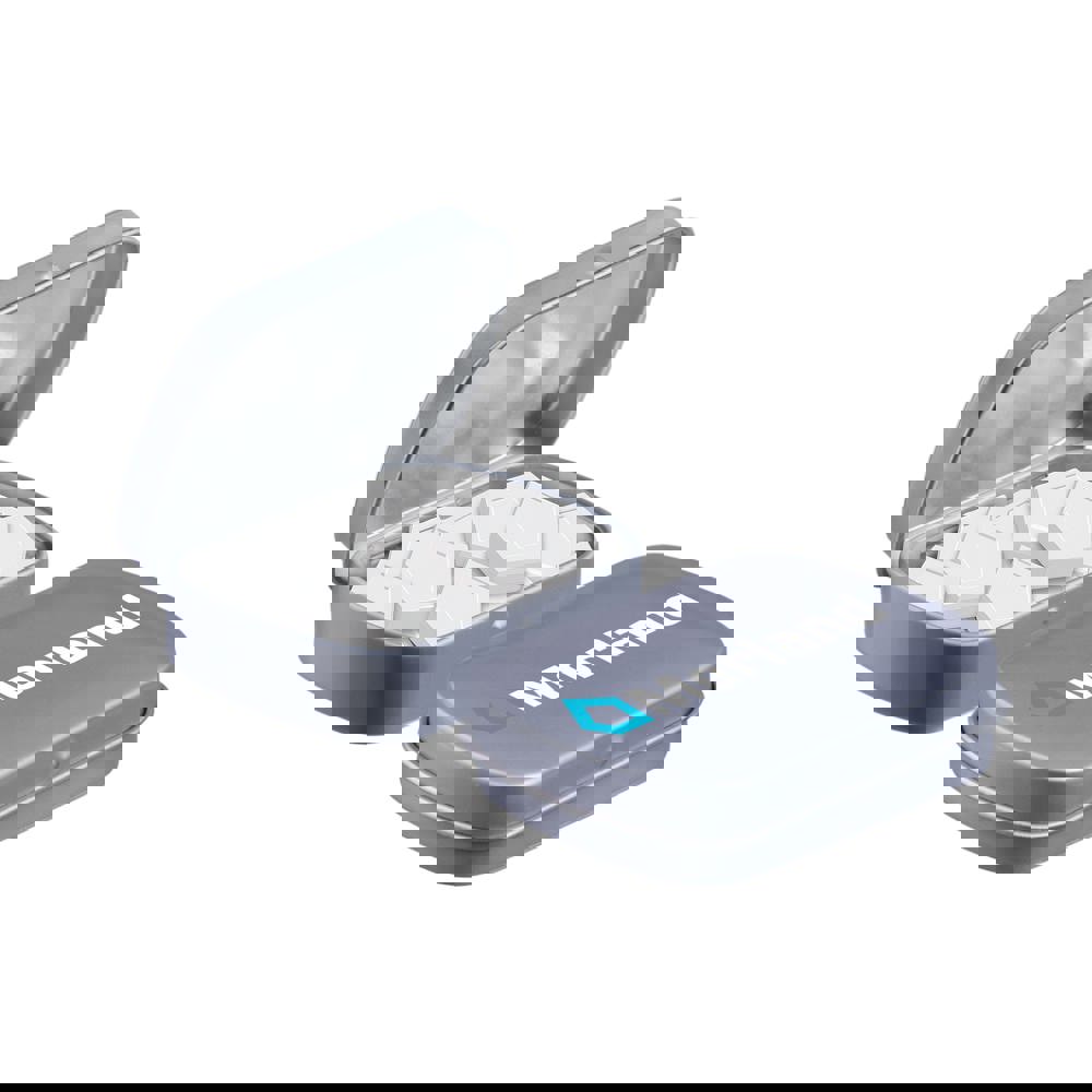 Mini scharnierblikje met logo mints