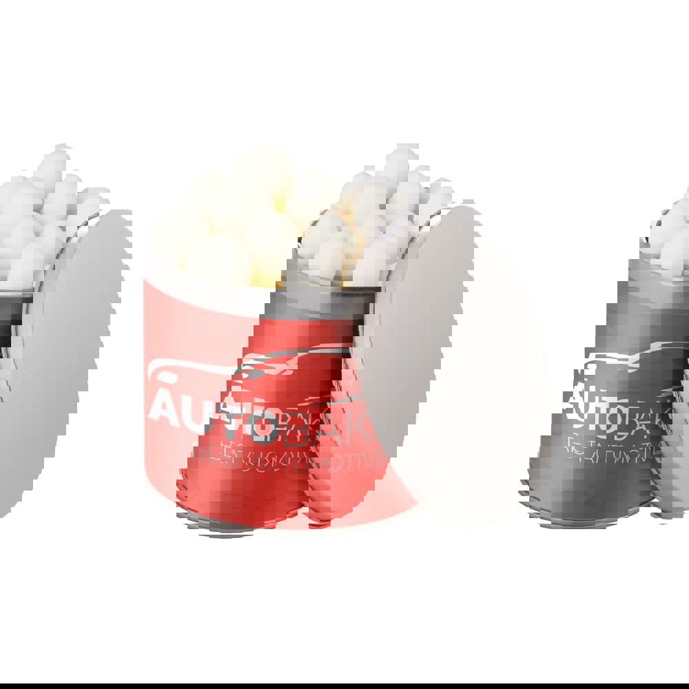 Rond blik, gevuld met snoep