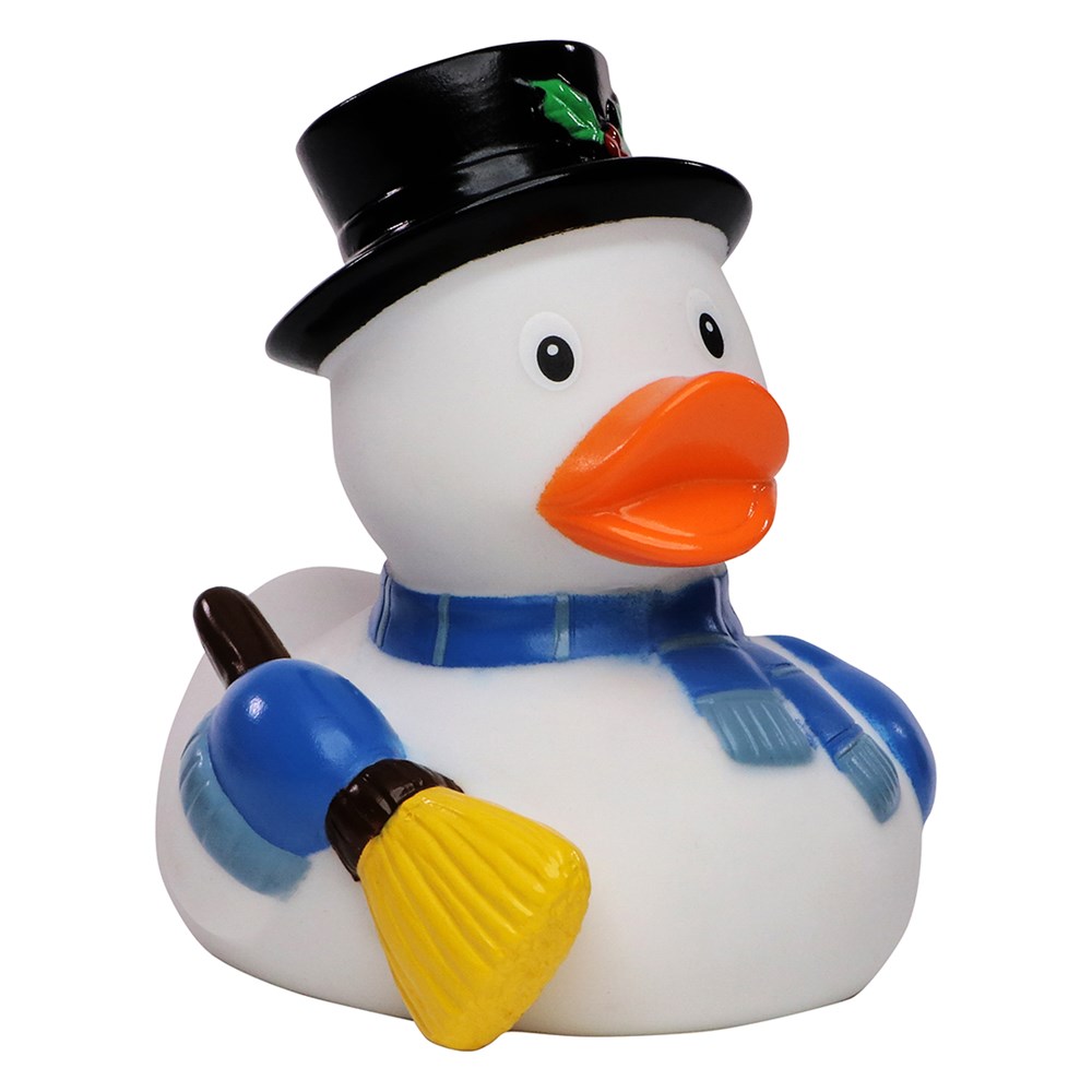Piepende eend sneeuwpop - wit