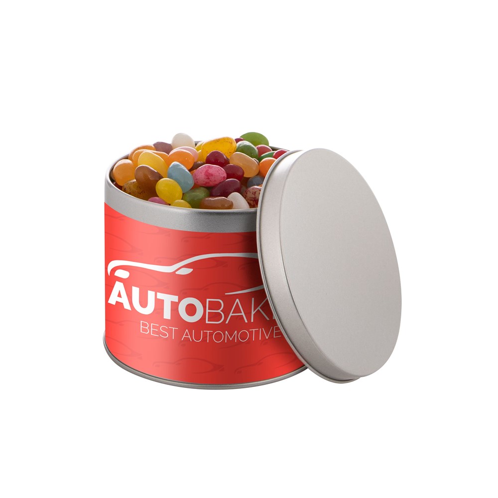 Rond blik, gevuld met snoep