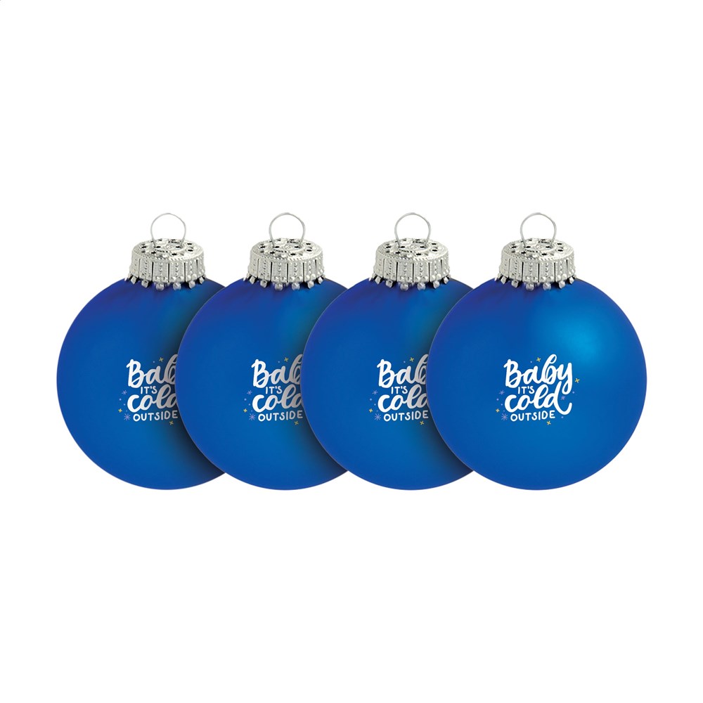 Kerstbal Ø 6 cm - set van 4 - Made in Europe