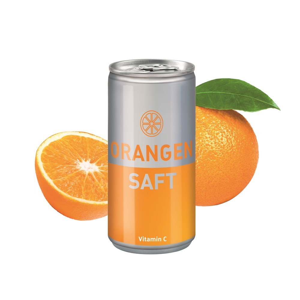 Sinaasappelsap (GER), 200 ml, Body Label transp (Alu Look)