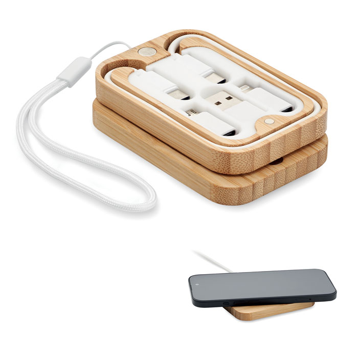 CHARGOO - 15W draadloze oplader in bamboe
