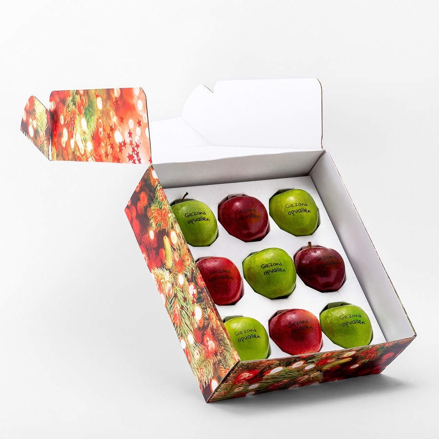 Geschenkverpakking incl. 9 appels met logo