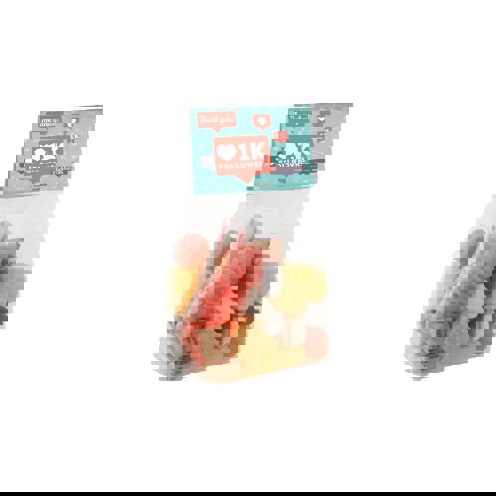 Blokzakje met kopkaartje en 150 gram snoep