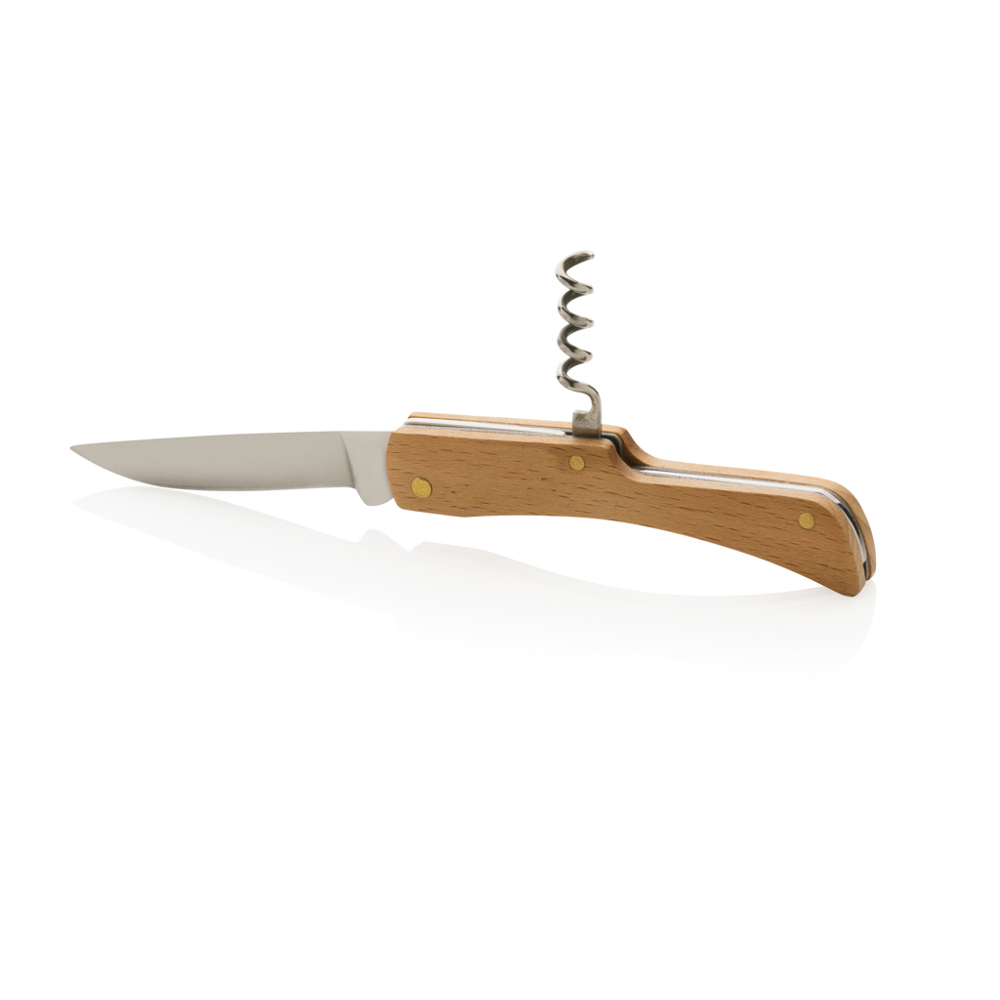 Houten mes met flesopener
