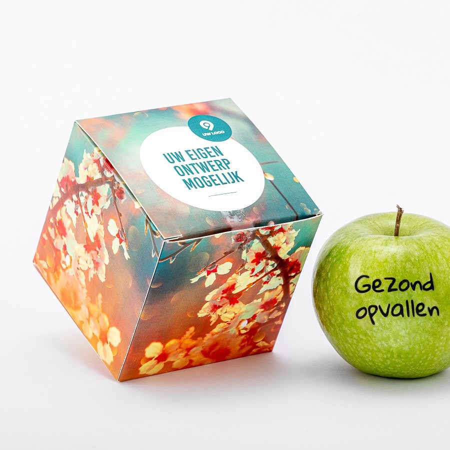 Geschenkverpakking incl. 1 appel met logo