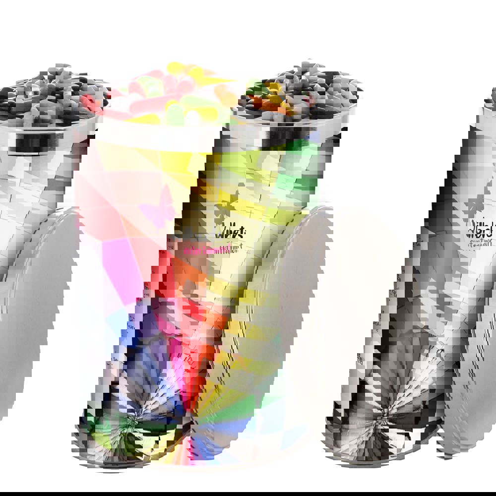 Groot blik 1,3 liter, gevuld met snoep