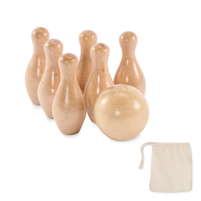 BOLITO - Mini dennenhouten bowling set