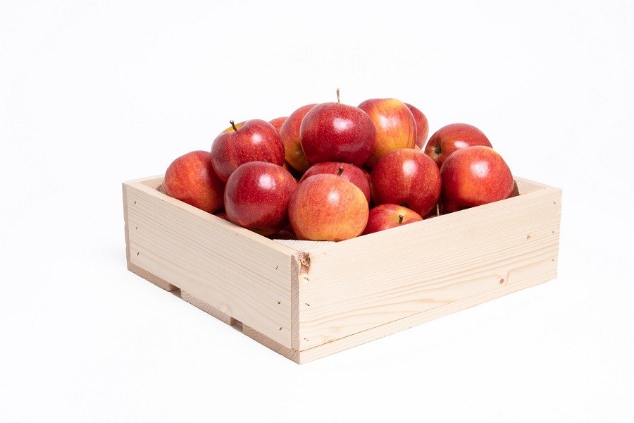 Fruitkist klein incl. 25 appels met logo