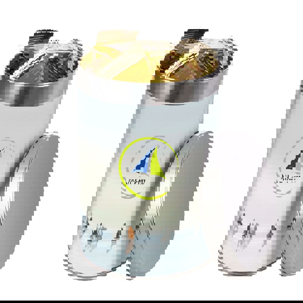 Hoog rond blik met koekjes