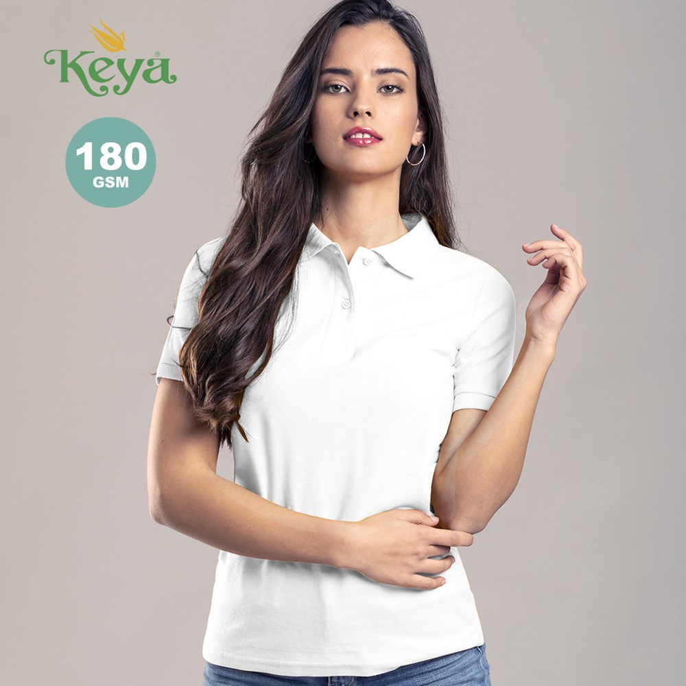 Dames Wit Polo Shirt "keya" WPS180