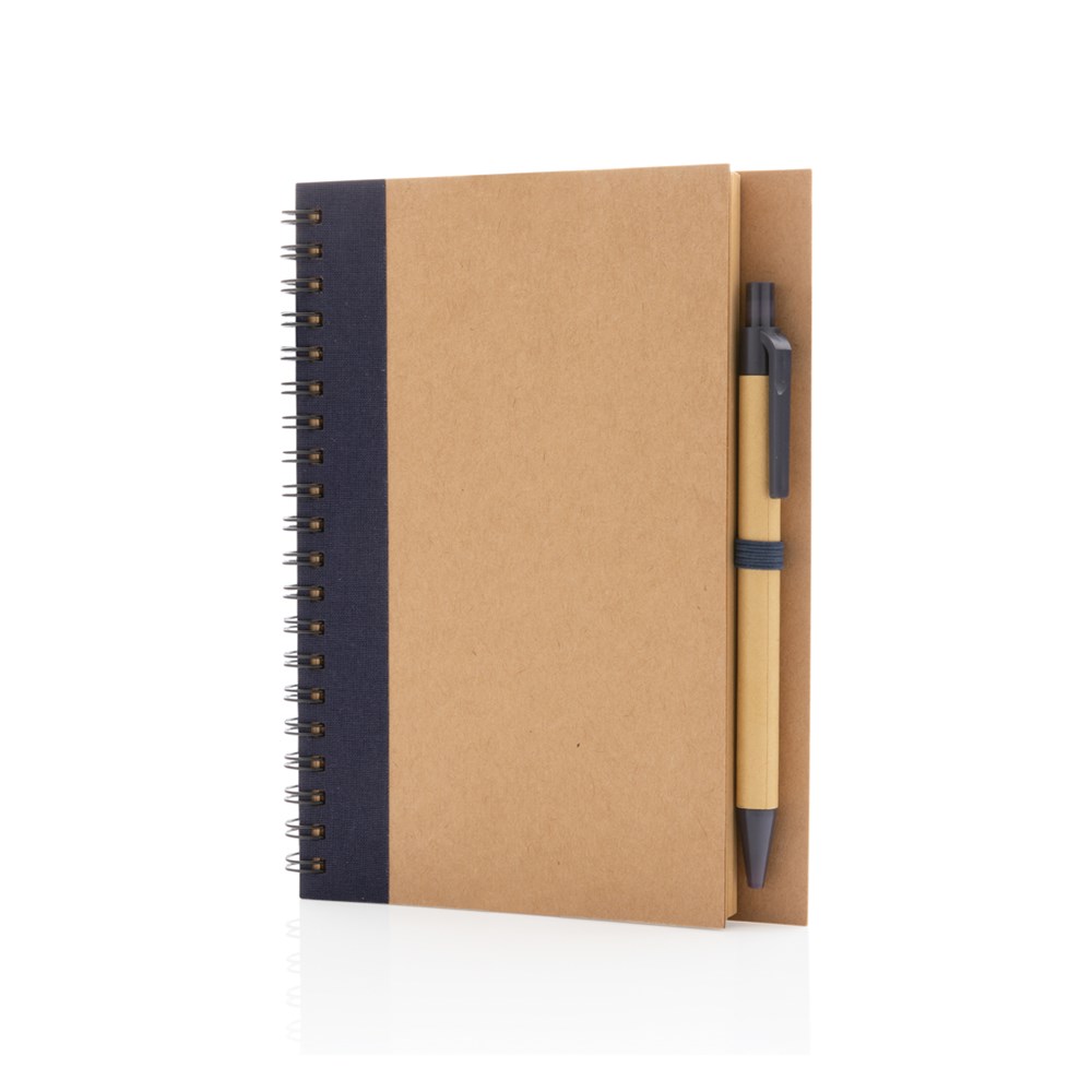 Kraft spiraal notitieboekje met pen