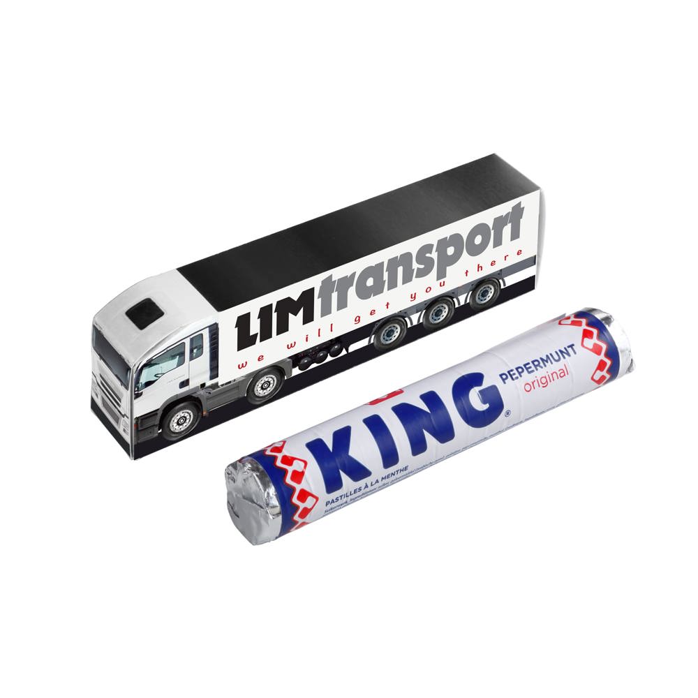 Mini truck met een rol snoep