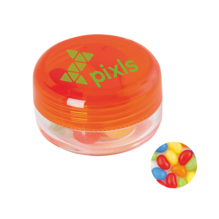 Kunststof rond potje met jelly beans