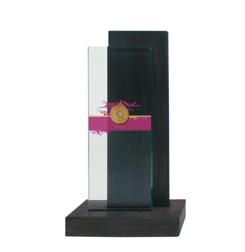 Stijlvolle houten award met glas | DW4