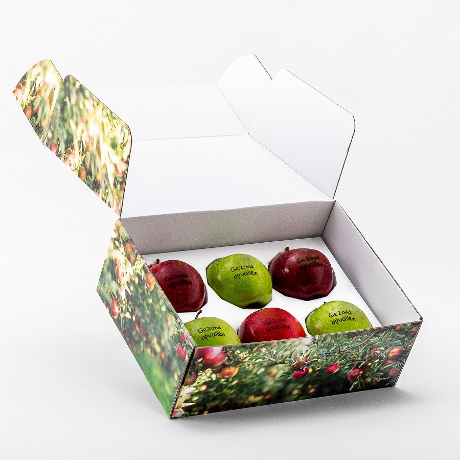 Geschenkverpakking incl. 6 appels met logo