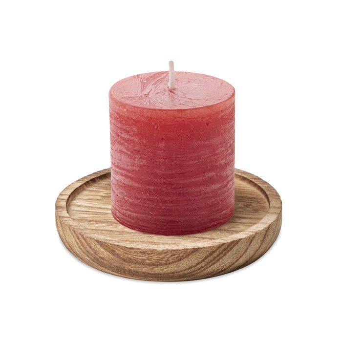 PENTAS - Kaars met ronde houten basis
