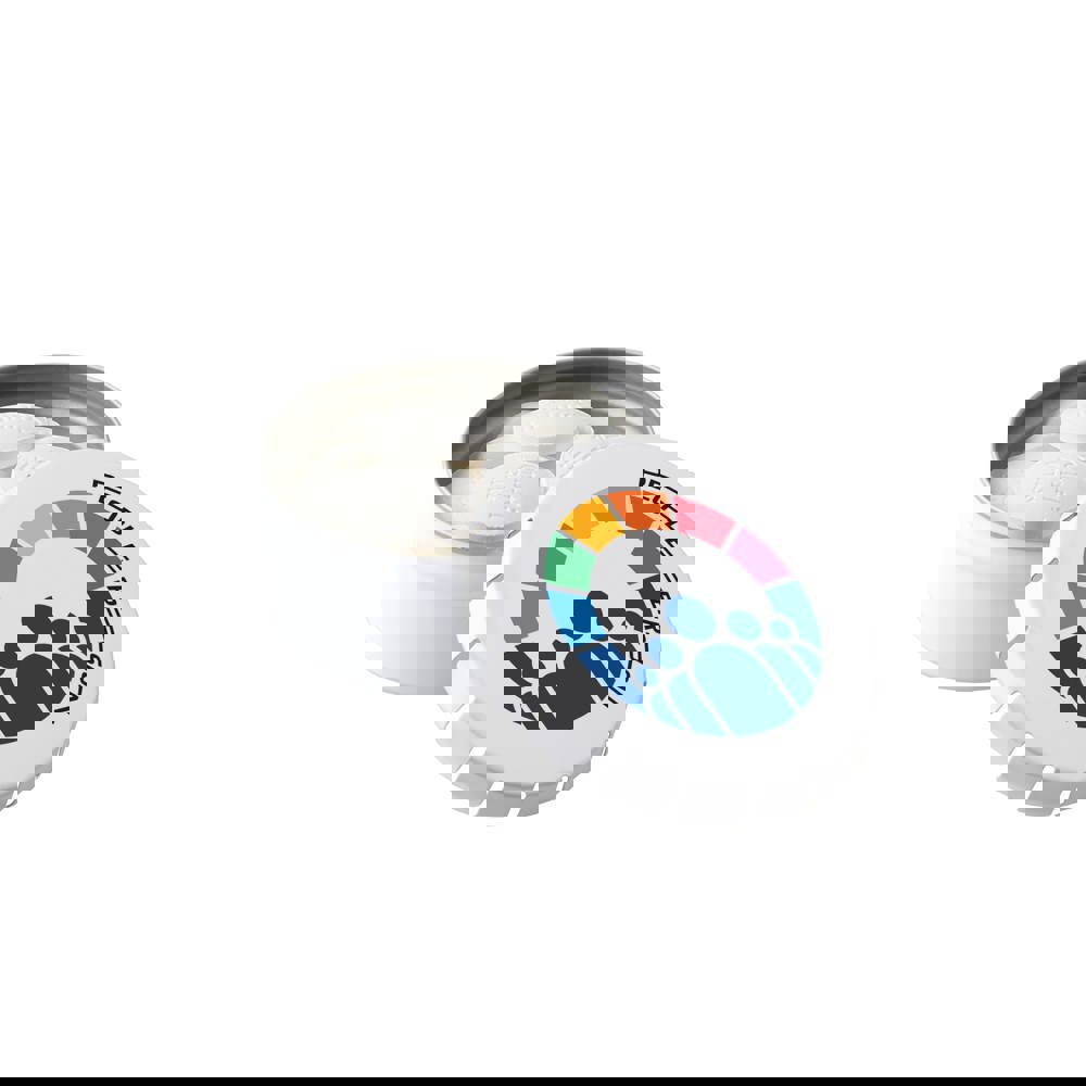 Hoog mini clic-clac blikje met vorm pepermunt