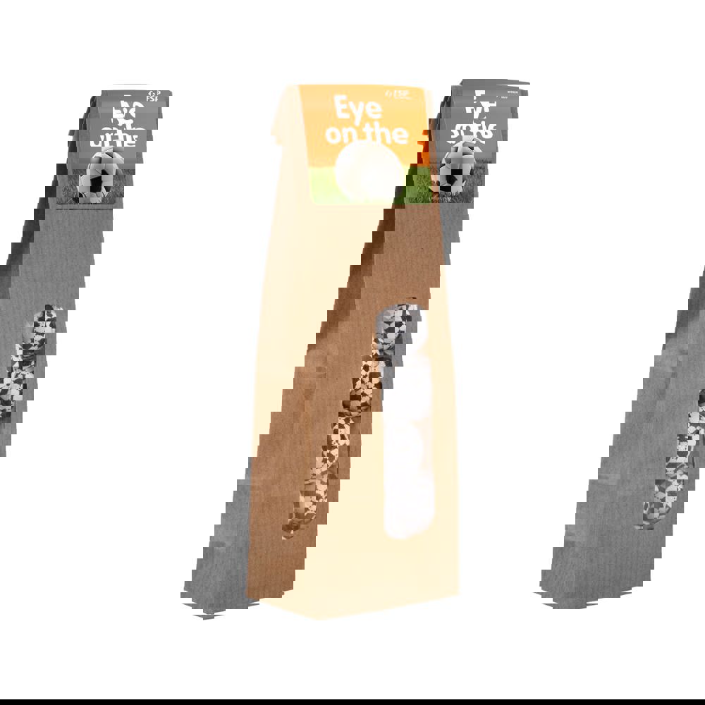 Kraft zakje met venster gevuld met snoep