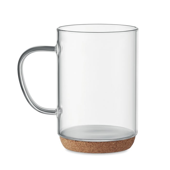 LISBO - Glazen mok 400ml met kurk bodem