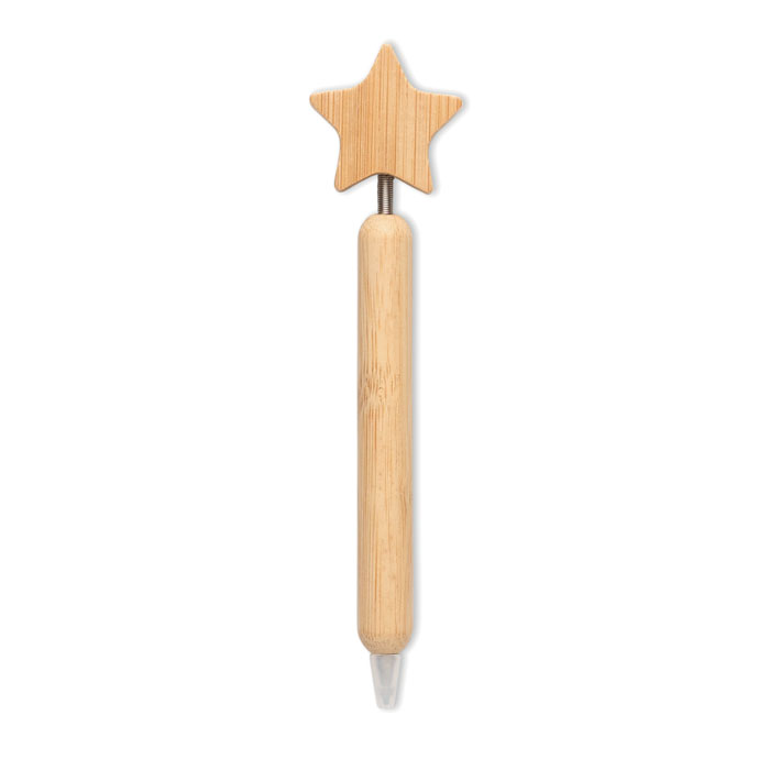STARPEN - Bamboe balpen ster detail