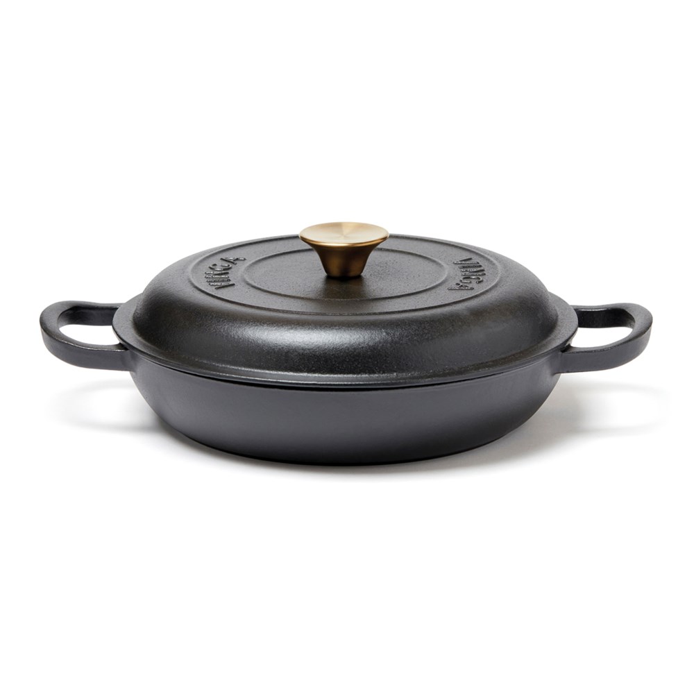 VINGA Monte geëmailleerde gietijzeren sauteerpan Black 2,25 l
