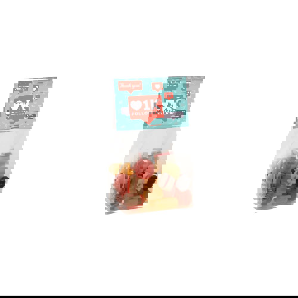 Blokzakje met kopkaartje en 100 gram snoep