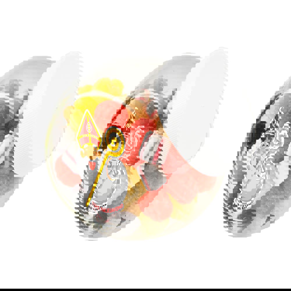 Klein glazen potje 0,4 liter, gevuld met snoep