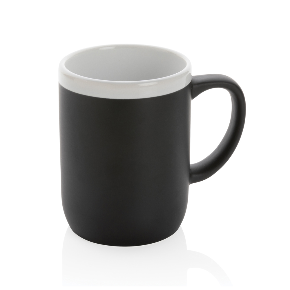 Keramische mok met witte rand 300 ml.