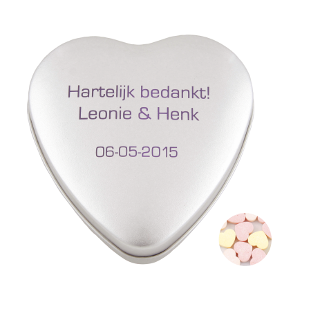 Hart blik standaard gevuld met vruchtenhartjes