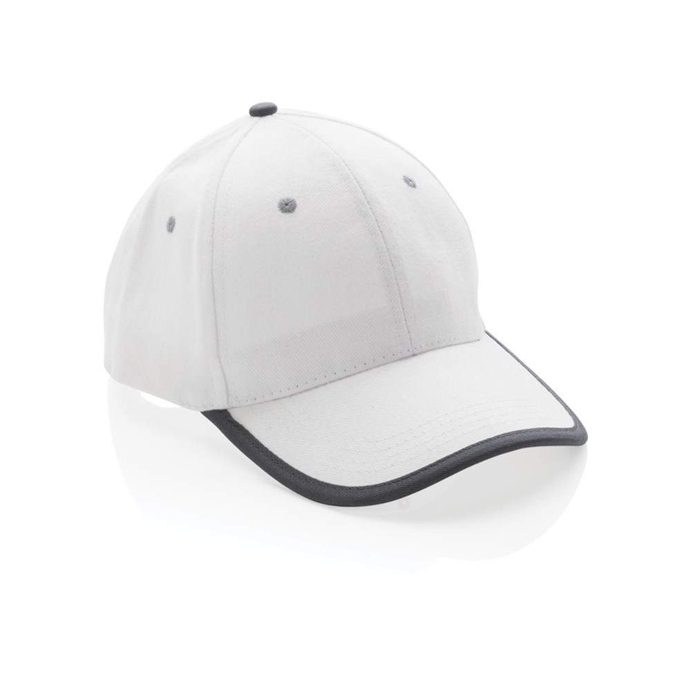 Impact AWARE™ 6 panel 280gr recycled katoen cap met bies