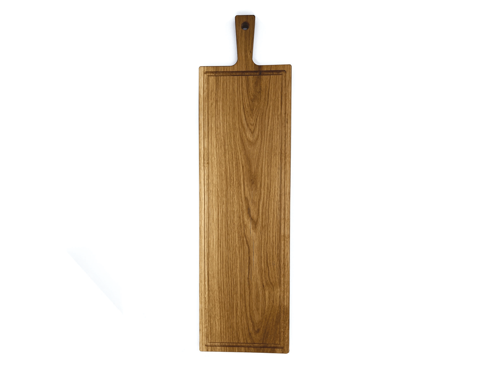Serveerplank eiken handvat 69x19 cm