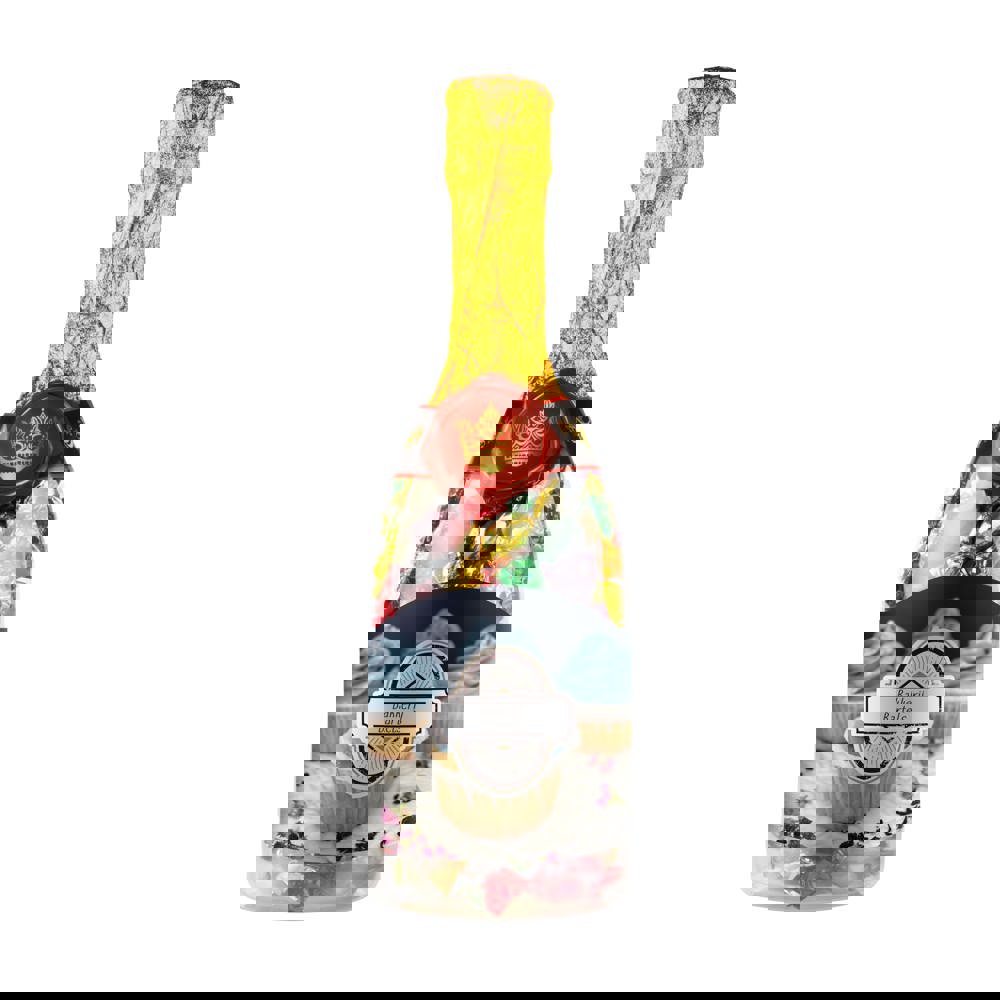 Champagnefles met metallic sweets