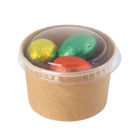 Snoeppot kraft karton deksel 100 ml.