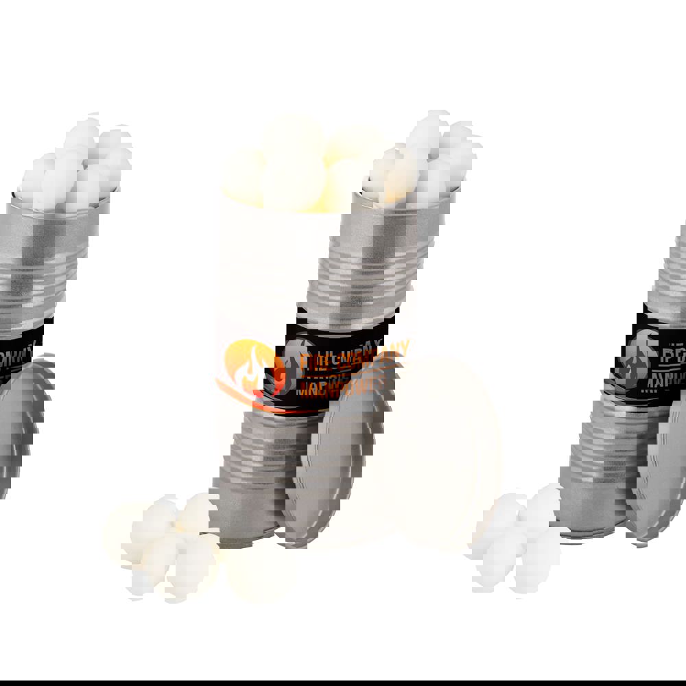 Olievat blikje, gevuld met snoep