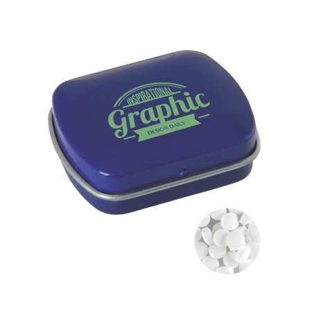 Klein blik met ca. 10 gr. extra strong suikervrije `triangle` mints