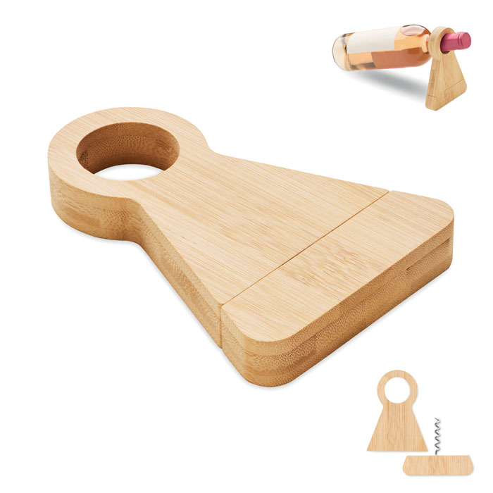 STANDTURN - Bamboe flessenhouder & opener