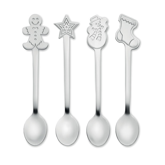 CHIP SET - Set van 4 kerst theelepeltjes