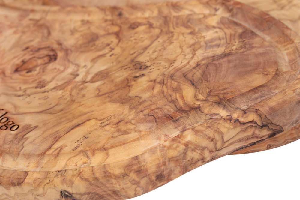 Olijfhouten serveerplank sapgeul ovaal 40-45 cm