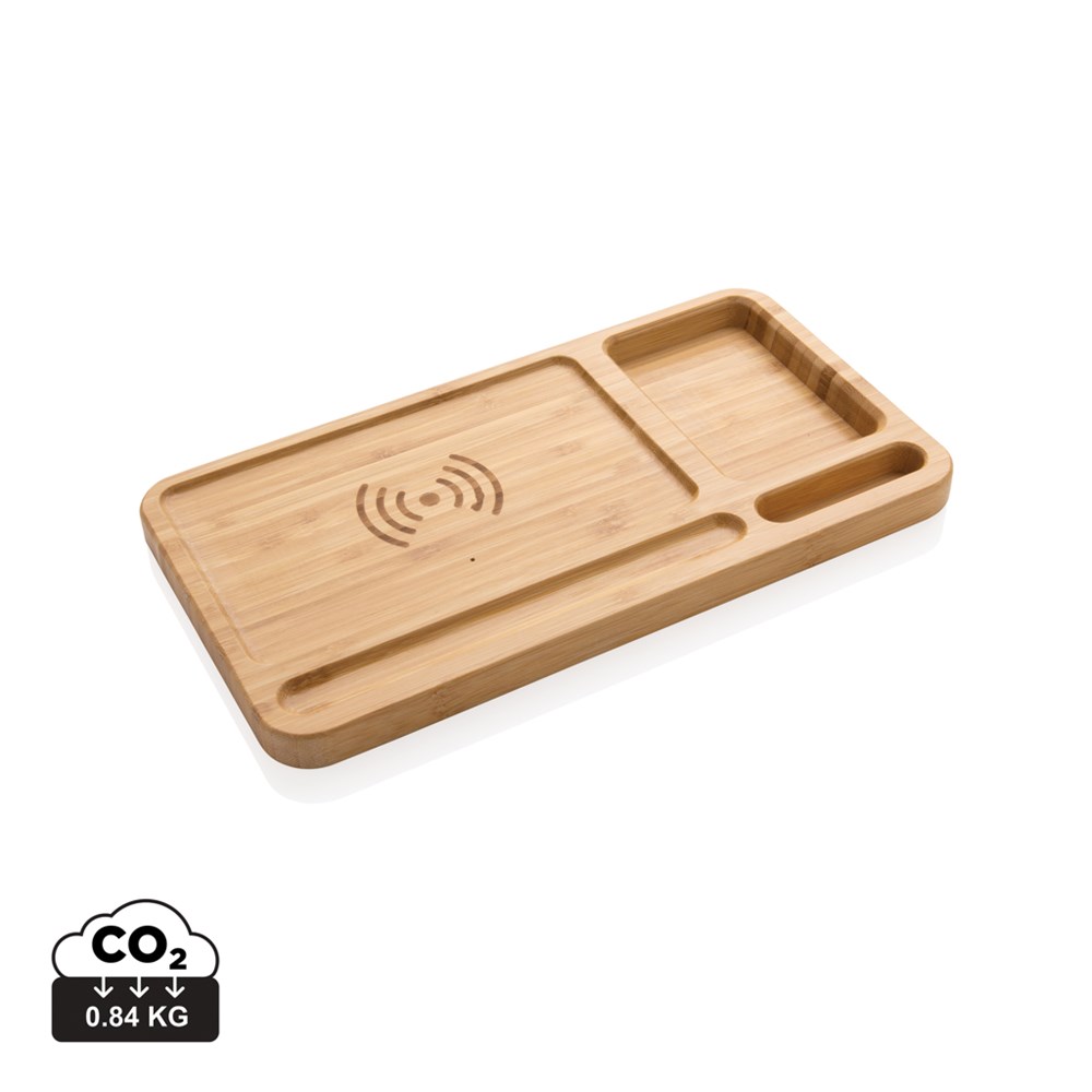 Bamboo bureau-organizer 10W draadloze oplader