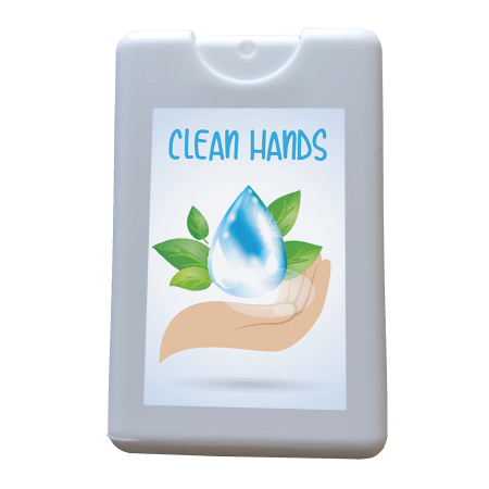 Handreinigingsspray card, 16 ml met full colour label
