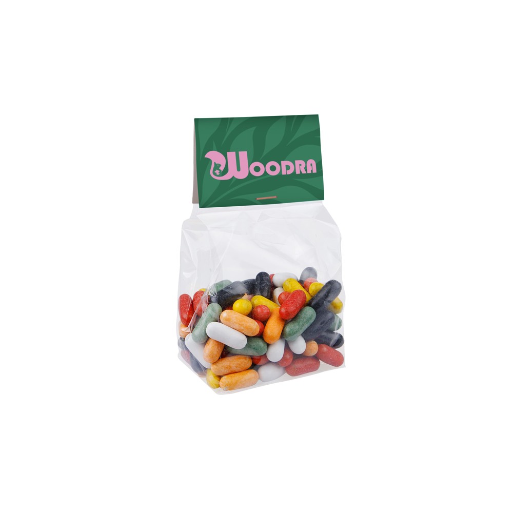 Blokzakje met kopkaartje en 100 gram snoep