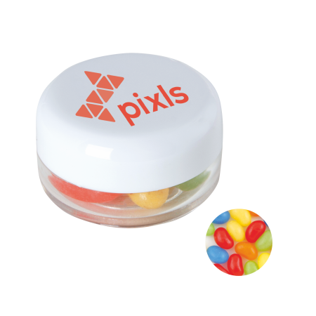 Kunststof rond potje met jelly beans