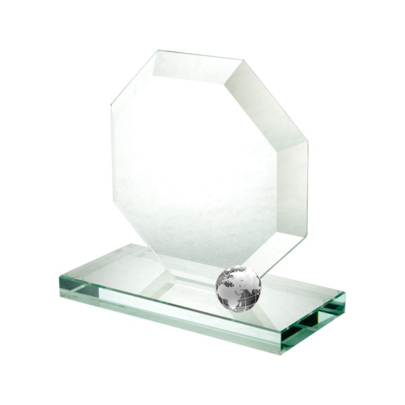 Achthoekige award van glas | Hercules VGJ500