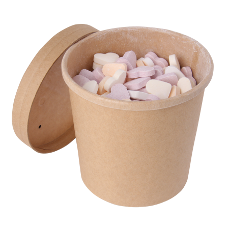 Snoeppot kraft karton deksel 360 ml.